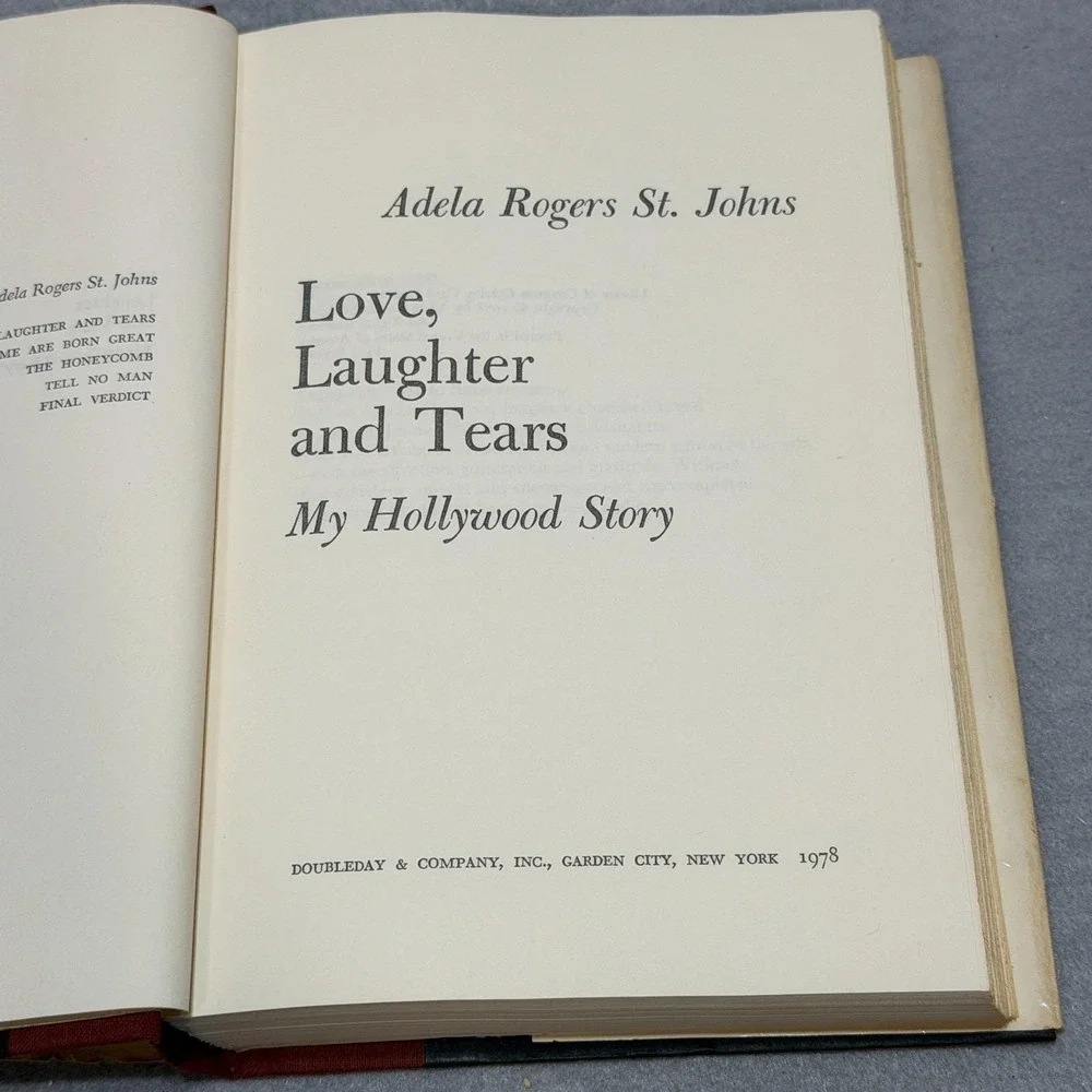 Vintage 1978 Love Laughter and Tears Adela Rogers St Johns 1st Edition HC DJ